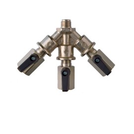 Triple vanne pour réducteur de pression triple avec 3/8" JG