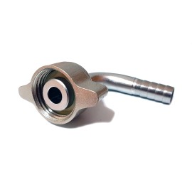 Adaptateur coudé pour tête - robinet 1/2" acier inoxydable (écrou à oreilles)