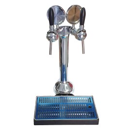 Colonne KOBBRA 2 robinets Cosmo + égouttoir avec vidange + support avec serre-table