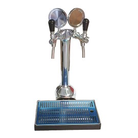 Colonne KOBBRA 2 robinets Lindr + égouttoir avec vidange + support avec serre-table