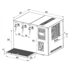 Lindr AS - 110 INOX Tropical avec banc de glace et 3 robinets Lindr AS - 110 INOX Tropical avec banc de glace et 3 robinets