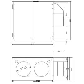 Refroidisseur de fûts en acier inoxydable - 2 fûts de 50l Refroidisseur de fûts en acier inoxydable - 2 fûts de 50l