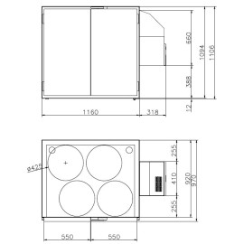 Refroidisseur de fûts en acier inoxydable - 4 fûts de 50l Refroidisseur de fûts en acier inoxydable - 4 fûts de 50l