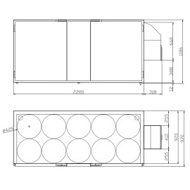 Refroidisseur de fûts en acier inoxydable - 10 fûts de 50l Refroidisseur de fûts en acier inoxydable - 10 fûts de 50l