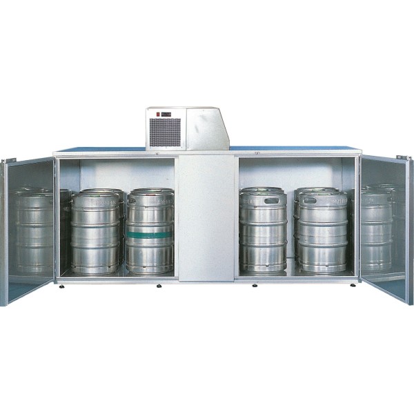 Refroidisseur de fûts en acier inoxydable - 10 fûts de 50l Refroidisseur de fûts en acier inoxydable - 10 fûts de 50l
