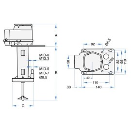 Pompe d'agitation MID-7 pour Lindr AS-80, AS-110, CWP 100, CWP 200