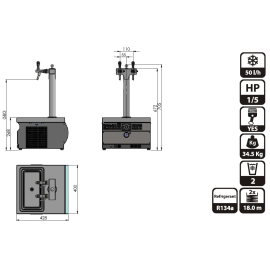 Lindr KONTAKT 55/K Profi avec robinets Cosmo Lindr KONTAKT 55/K Profi avec robinets Cosmo