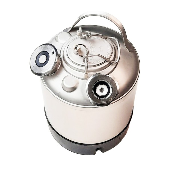 Fût de nettoyage en acier inoxydable 9L - connexion type A et Keykeg Fût de nettoyage en acier inoxydable 9L - connexion type A et Keykeg
