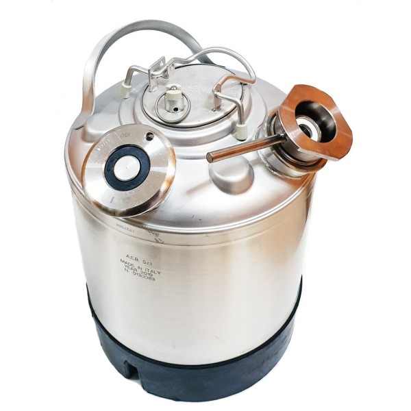 Fût de nettoyage en acier inoxydable 9L - connexion type A et type S avec adaptateur Keykeg Fût de nettoyage en acier inoxydable 9L - connexion type A et type S avec adaptateur Keykeg