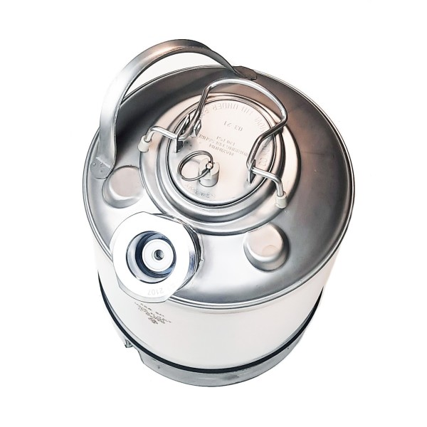 Fût de nettoyage en acier inoxydable 9L - 1 Raccordement de type Keykeg Fût de nettoyage en acier inoxydable 9L - 1 Raccordement de type Keykeg