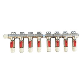 Collecteur de distribution de gaz 2 à 10 voies avec vannes JG 3/8