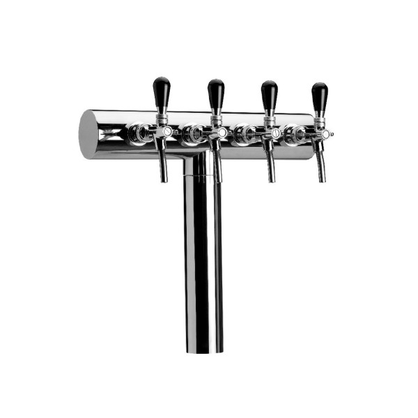 Colonne en T 4 sorties 5/8" sans robinets, préinstallée avec phyton