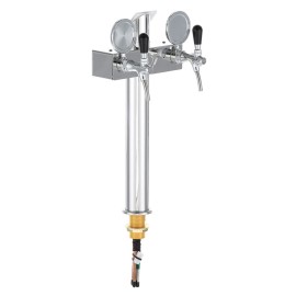 Colonne Lindr "T" avec 2 robinets en acier inoxydable + porte-logo