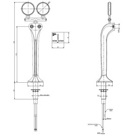 Colonne Giotto "Bynight" avec éclairage LED cuivre poli - 2 sorties sans robinet