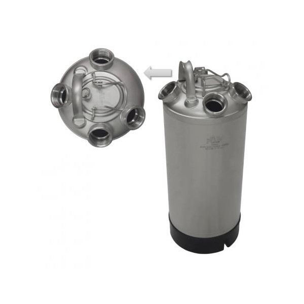 Fût de nettoyage en acier inoxydable 18L - 4 sorties sans plongeurs Fût de nettoyage en acier inoxydable 18L - 4 sorties sans plongeurs
