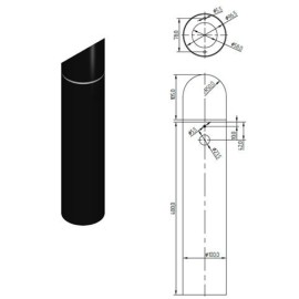 Colonne noire à 2 sorties, sans robinets