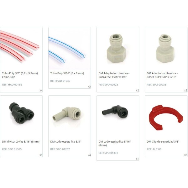 Pack de tuyaux (Lupulus II) et de connecteurs (1/2") pour tireuse à 2 robinets et compresseur d'air
