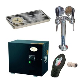 Ensemble glacière préinstallée AS - 80 NEW + colonne avec 2 robinets + égouttoir avec rince-verres