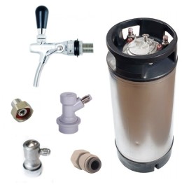 Pack Cornelius keg inox 19L reconditionné + Ball-lock + robinet de tirage du keg