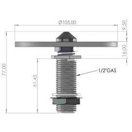 Mojacopas pour plateau ø10,8 cm, fil plastique 5cm - verres fragiles