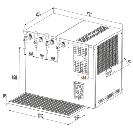 Lindr AS - 160 INOX Tropical NEW avec banc de glace et 4 robinets inox Lindr AS - 160 INOX Tropical NEW avec banc de glace et 4 robinets inox