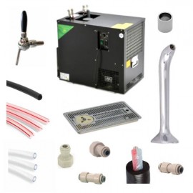 Ensemble glacière préinstallée AS - 80 + colonne avec 1 robinet + égouttoir encastrable avec rince-verres