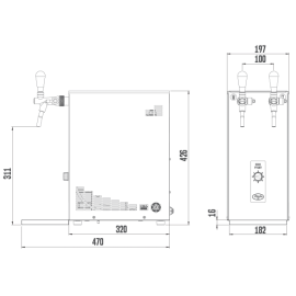 Lindr SODA PYGMY avec 2 robinets en acier inoxydable Lindr SODA PYGMY avec 2 robinets en acier inoxydable