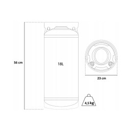 Fût Cornelius en acier inoxydable 18L reconditionné - connexion Ball-lock