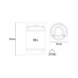 Fût Cornelius en acier inoxydable 12L reconditionné - Connexion Ball-lock