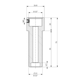 Rallonge de filetage 5/8" - 12cm de longueur