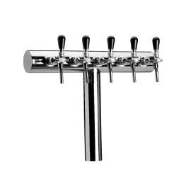 Colonne en T 5 sorties 5/8" sans robinets, préinstallée avec phyton
