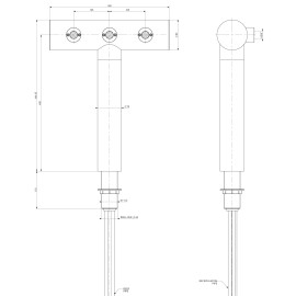 Colonne Elégance "T" 3 sorties 5/8" sans robinets