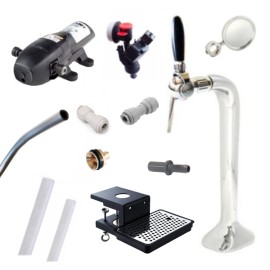 Ensemble colonne BIB avec robinet + égouttoir avec support + tête BIB Vitop + pompe Bevjet