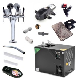 Ensemble colonne BIB 4 robinets + refroidisseur AS-110 avec thermostat numérique + pompes Bevjet Compact + têtes BIB Vitop