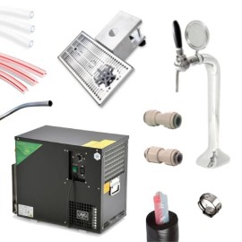 Ensemble AS-40 préinstallé : refroidisseur + colonne avec 1 robinet + égouttoir avec support et rince-verres