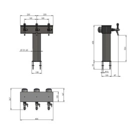 Colonne Lindr T Grand avec 3 robinets Colonne Lindr T Grand avec 3 robinets