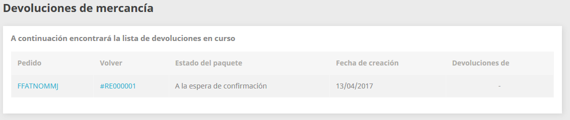 estados de devoluciones estados de las devoluciones en la cuenta del cliente